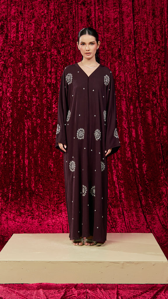 Korean Zoom Yanbu Deep Purple Abaya