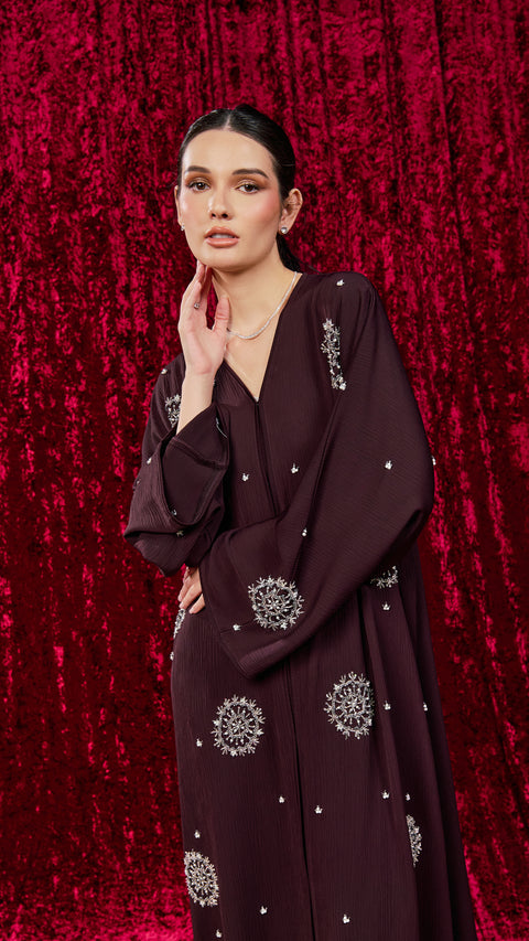 Yanbu Deep Purple Abaya
