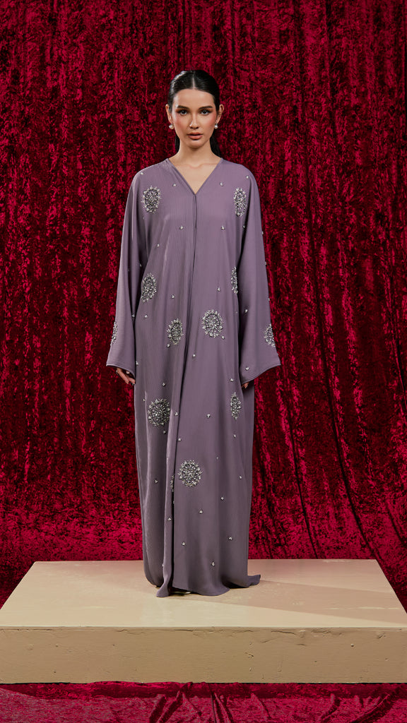 Korean Zoom Yanbu Dusty Purple Abaya