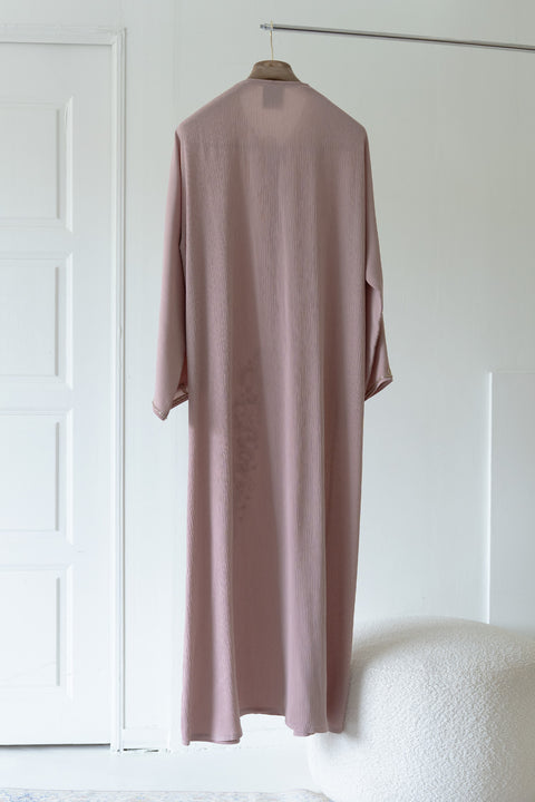 Korean Zoom Zarqa Apricot Pink Abaya