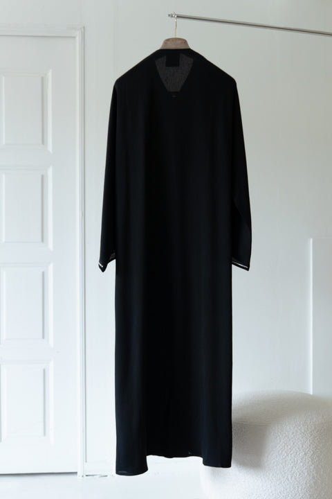 Korean Zoom Zarqa Black Abaya
