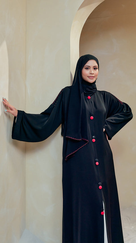 Zahle Obsidian Red Abaya