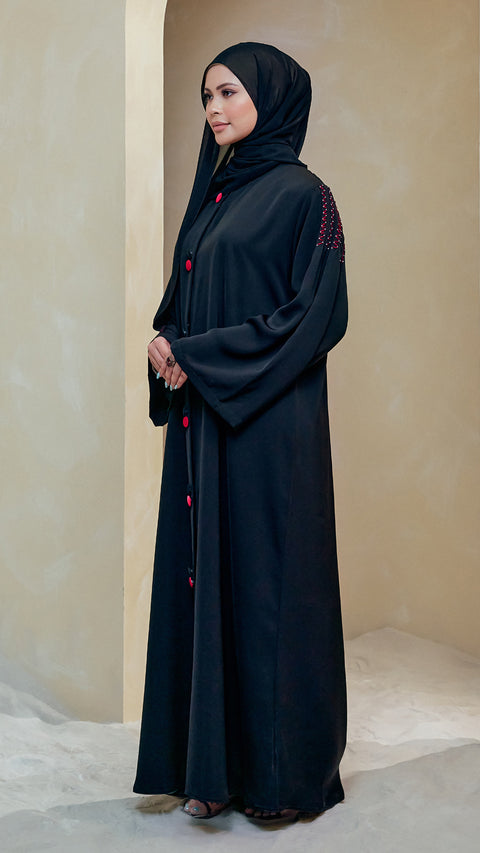 Zahle Obsidian Red Abaya