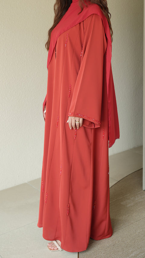 Zehra Brick Orange Abaya