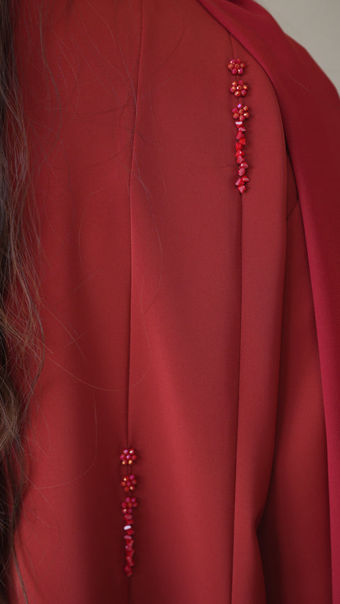 Zehra Brick Orange Abaya