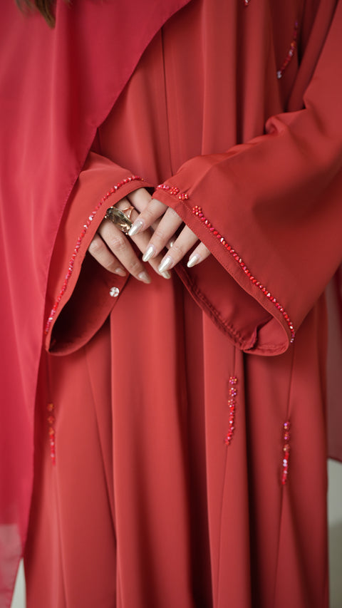 Zehra Brick Orange Abaya