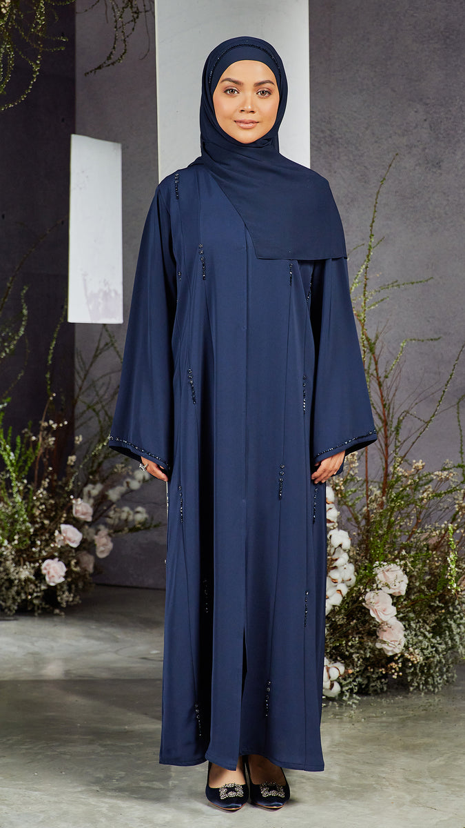 Zehra Midnight Blue Abaya – Fustaann