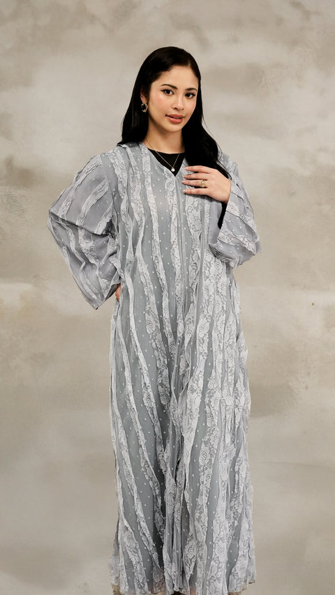 Zhanar Fog Grey Abaya
