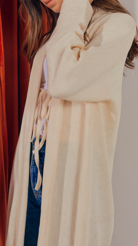 Aspen Almond Milk Cardigan Abaya