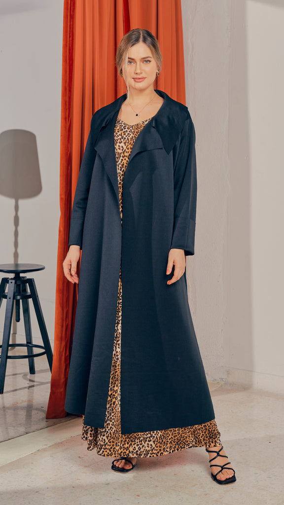 Sport Scuba Diyadin Jet Black Coat Abaya