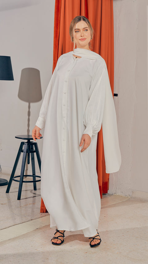 Dorothy Frost White Abaya