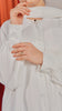 Velvet Satin Dorothy Frost White Abaya