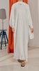 Velvet Satin Dorothy Frost White Abaya