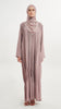 Korean Nidha Estella Pleated Mauve Abaya