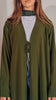 Rosed Crepe Shouf Olive Cardigan Abaya