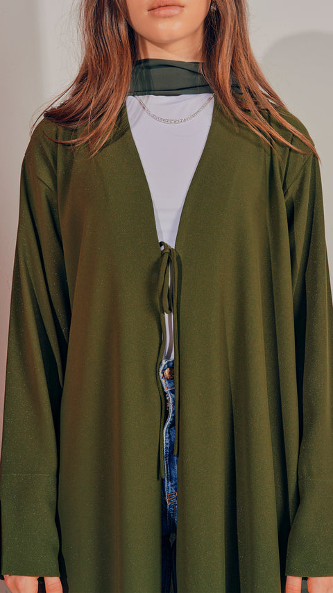 Shouf Olive Cardigan Abaya
