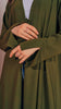 Rosed Crepe Shouf Olive Cardigan Abaya