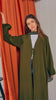 Rosed Crepe Shouf Olive Cardigan Abaya