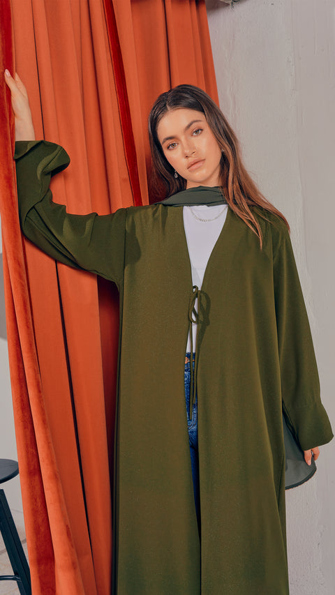 Shouf Olive Cardigan Abaya