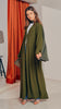 Rosed Crepe Shouf Olive Cardigan Abaya