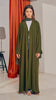 Rosed Crepe Shouf Olive Cardigan Abaya