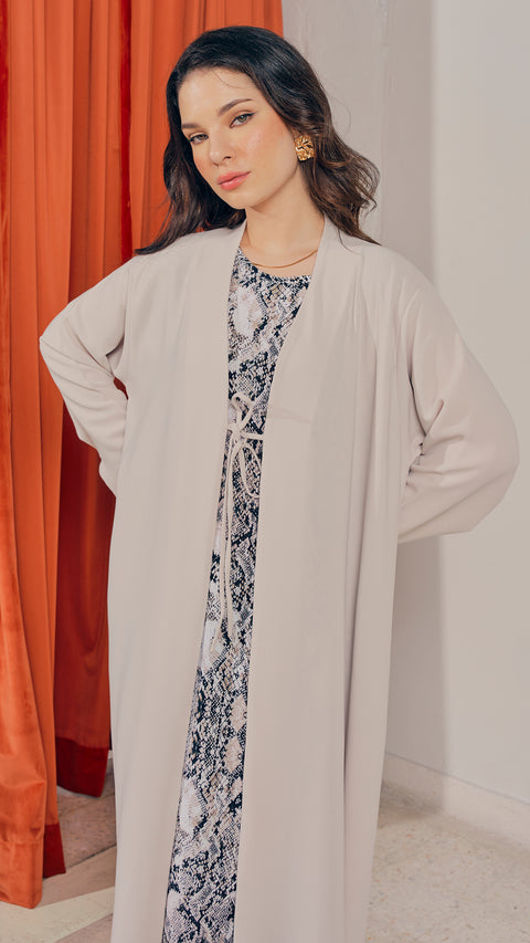 Shouf Almond Milk Cardigan Abaya