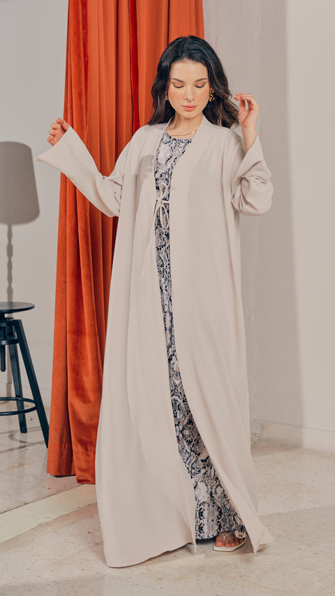 Shouf Almond Milk Cardigan Abaya