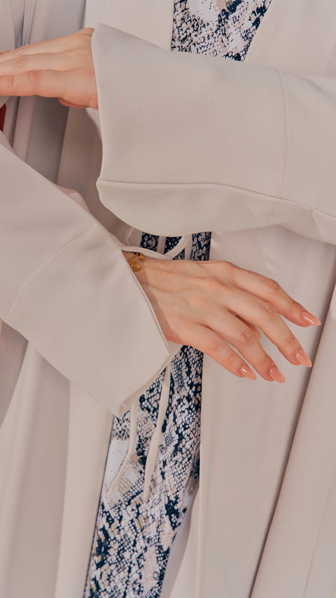 Shouf Almond Milk Cardigan Abaya