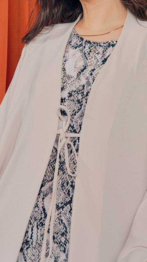 Shouf Almond Milk Cardigan Abaya
