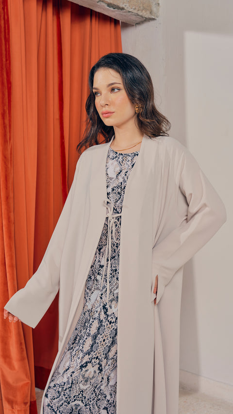 Shouf Almond Milk Cardigan Abaya