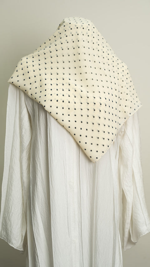 Printed Chiffon Shawl Buttercream Polka Dots