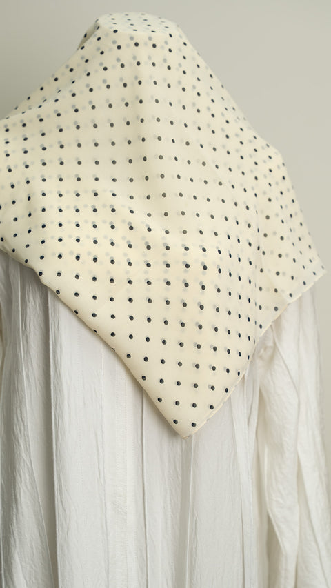 Printed Chiffon Shawl Buttercream Polka Dots