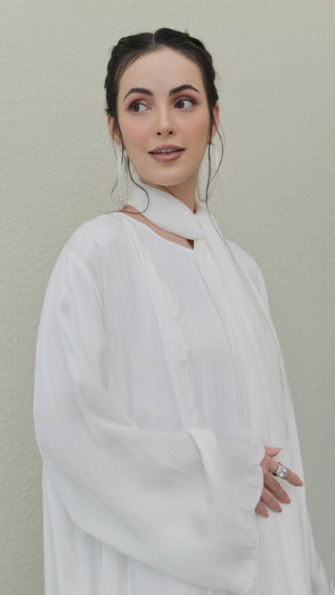Safa Set White Abaya