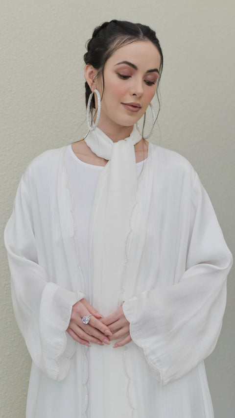 Safa Set White Abaya