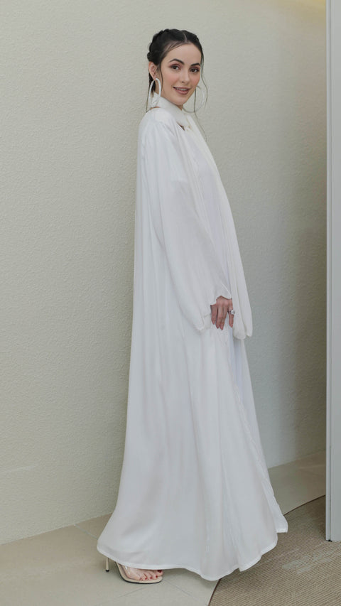Safa Set White Abaya