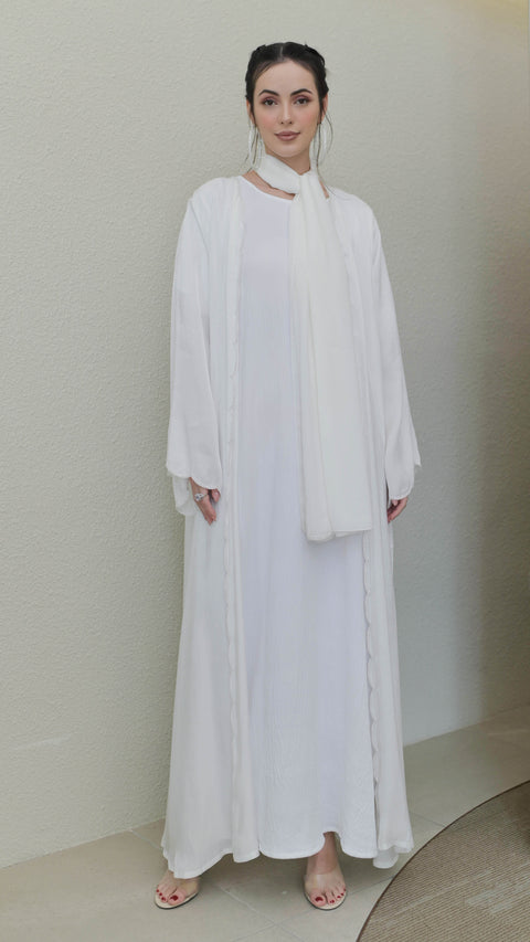 Safa Set White Abaya